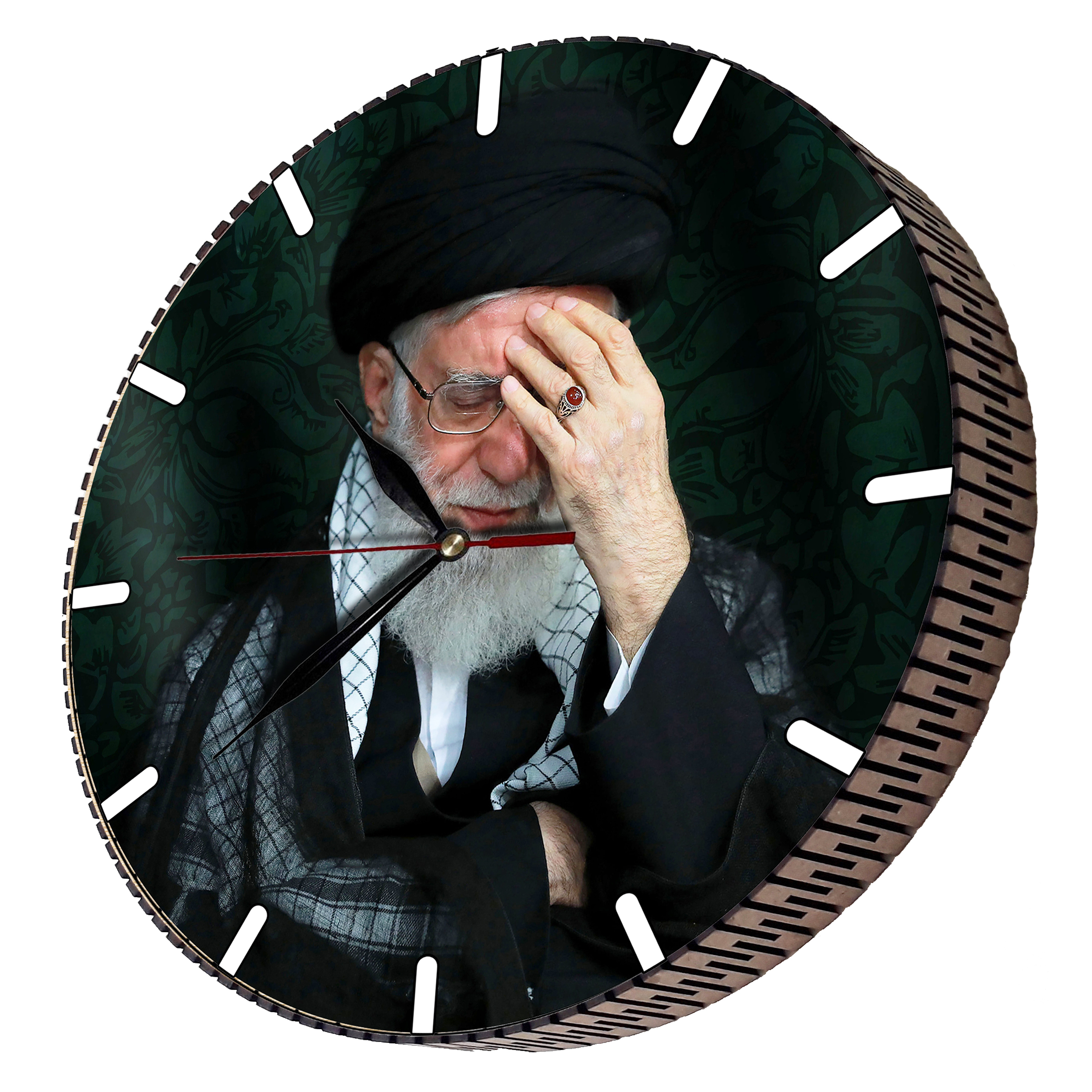 ساعت دیواری مدل امام خامنه ای | مشکی | گارانتی اصالت و سلامت فیزیکی کالا - تصویر 2
