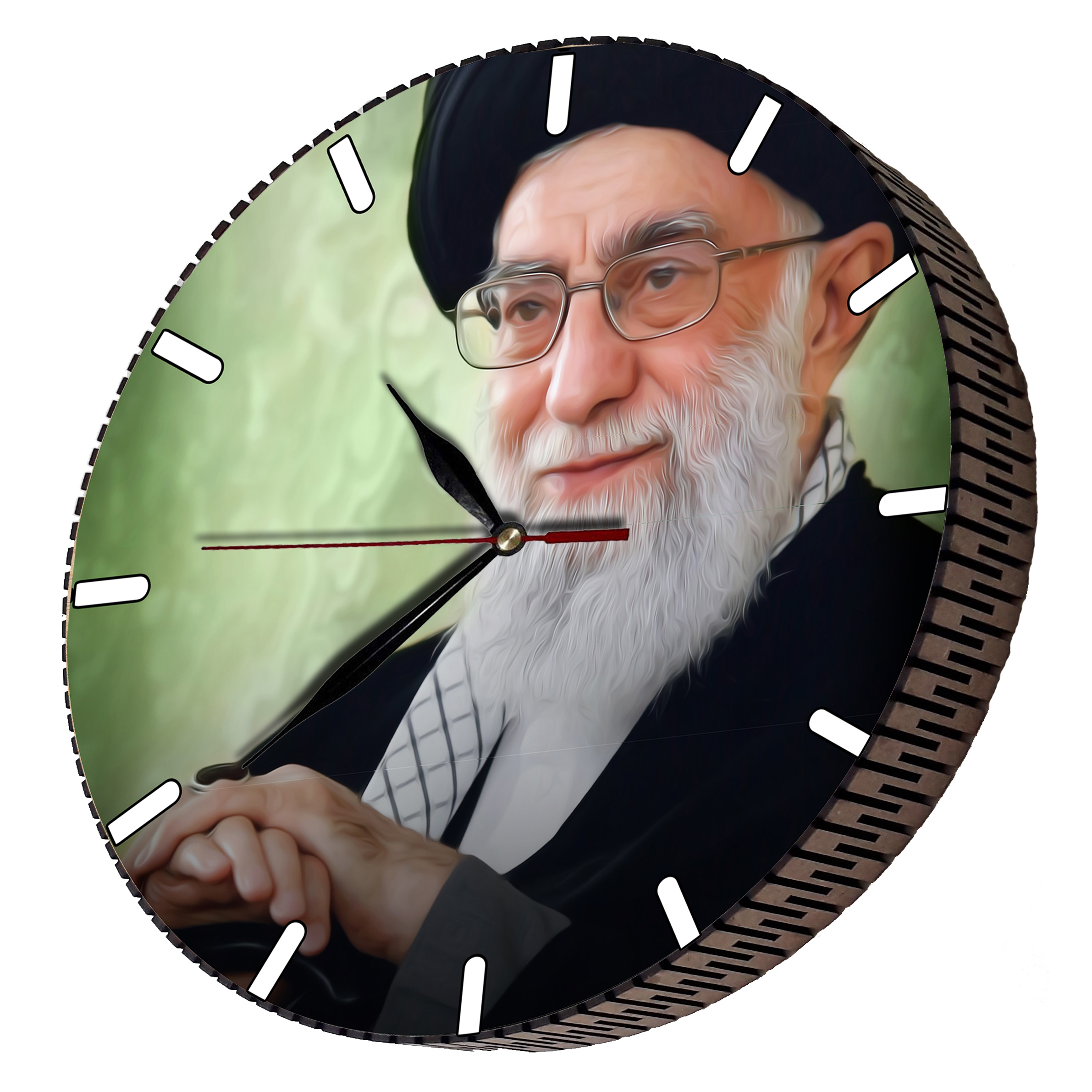 ساعت دیواری مدل امام خامنه ای کد 2 | سبز روشن | گارانتی اصالت و سلامت فیزیکی کالا - تصویر 3