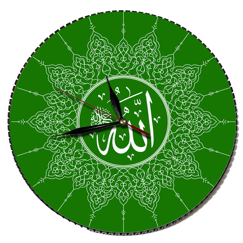 ساعت دیواری مدل الله | سبز تیره | گارانتی اصالت و سلامت فیزیکی کالا - تصویر 3