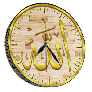 ساعت دیواری مدل الله | طلایی | گارانتی اصالت و سلامت فیزیکی کالا