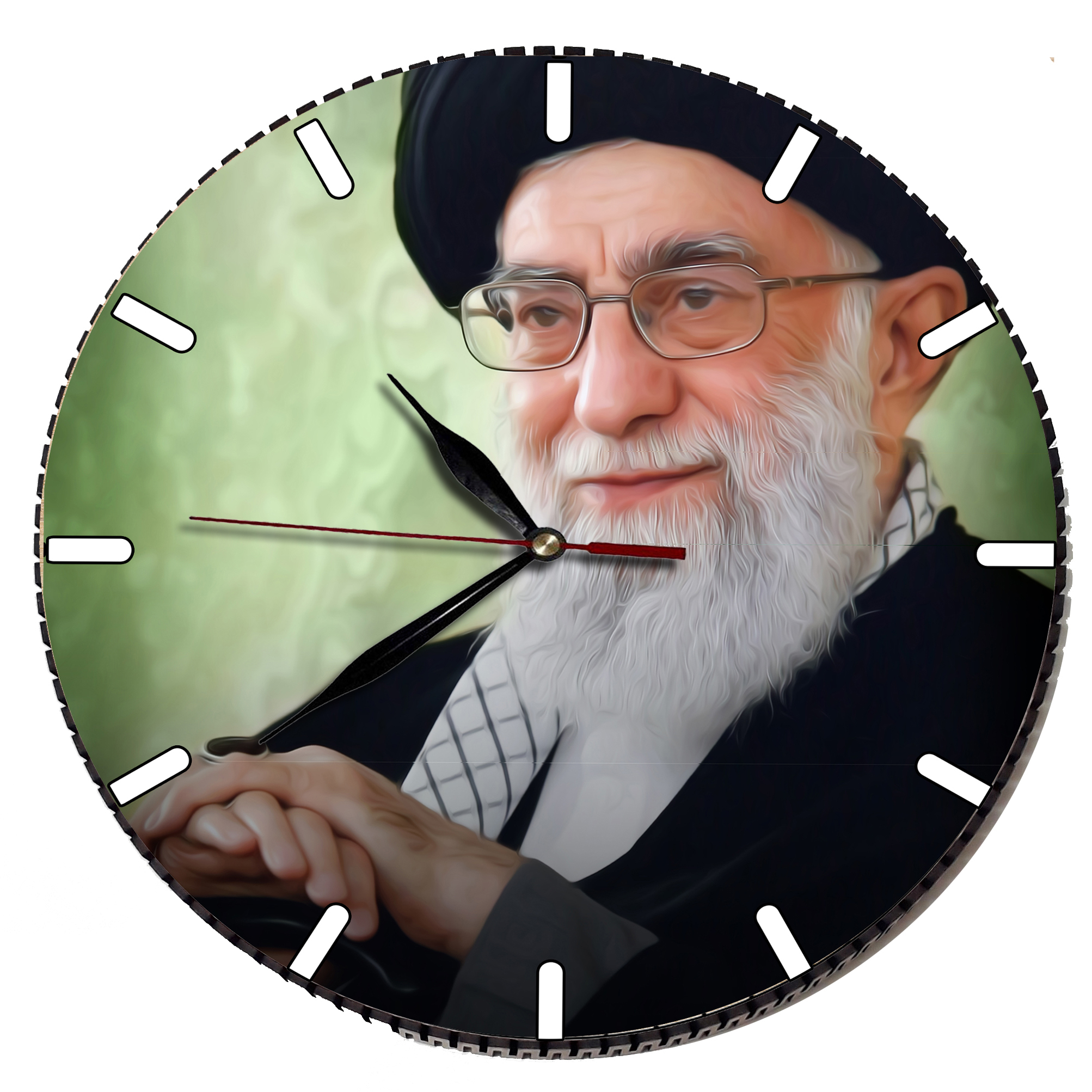 ساعت دیواری مدل امام خامنه ای کد 2 | سبز روشن | گارانتی اصالت و سلامت فیزیکی کالا - تصویر 2