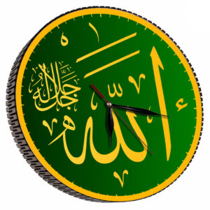 ساعت دیواری مدل الله | سبز تیره | گارانتی اصالت و سلامت فیزیکی کالا