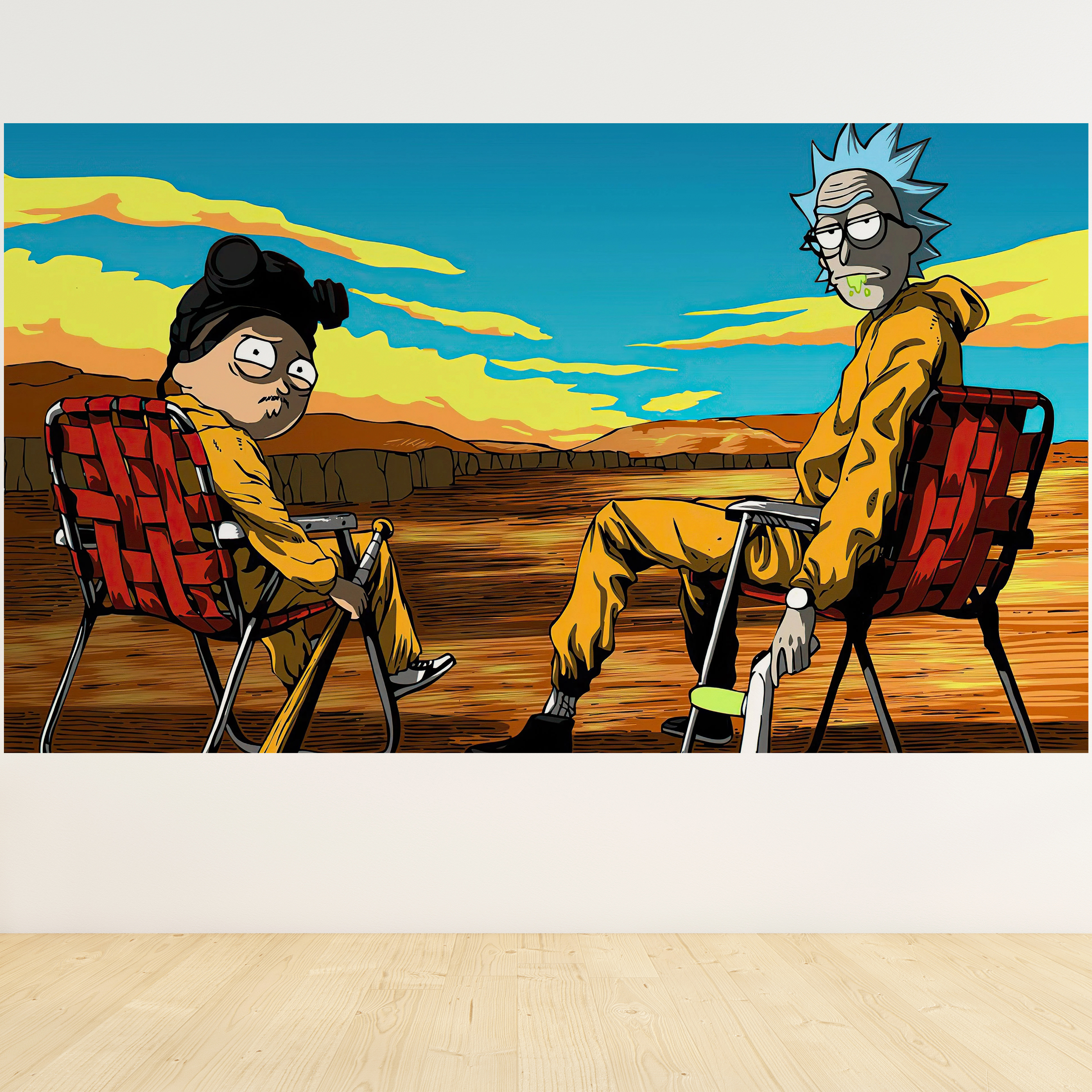تابلو شاسی مدل گیمینگ طرح پوستر باکیفیت سریال ریک و مورتی سبک برکینگ بد rick & morty کد 1078 - تصویر 3