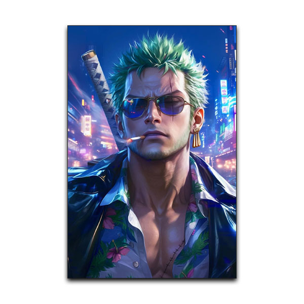 تابلو شاسی گوفی مدل زورو انیمه وان پیس طرح One Piece Zoro کد STYL154